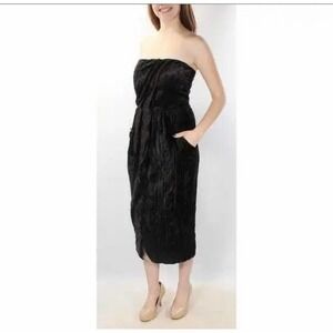 Rachel Roy NWOT Crushed Velvet Strapless Midi Dress Size 8